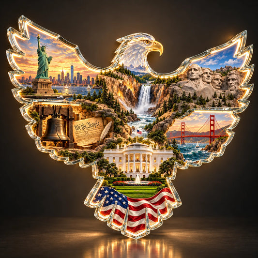 🦅🇺🇸 American Heritage™ Lighted Eagle Wall Art ✨