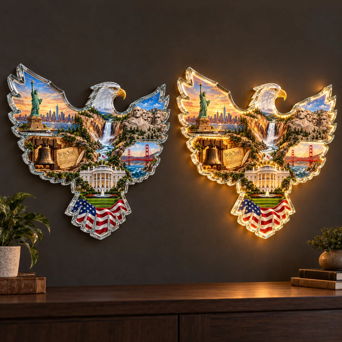 🦅🇺🇸 American Heritage™ Lighted Eagle Wall Art ✨