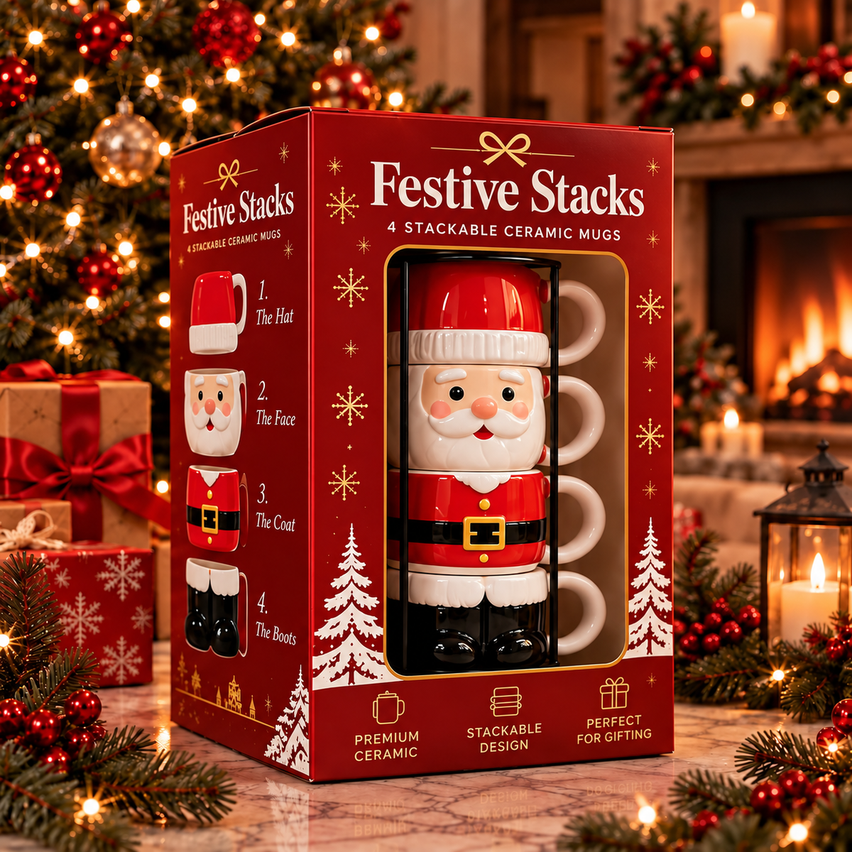 Fgorre™ Christmas Mug Set — Sip & Stack