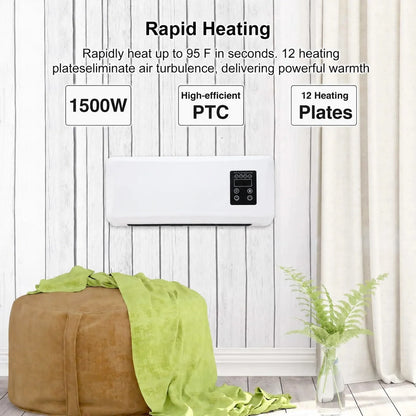Black Friday Early Bird Deals-Wall-Mounted Space Heater with Thermostat and Remote Control