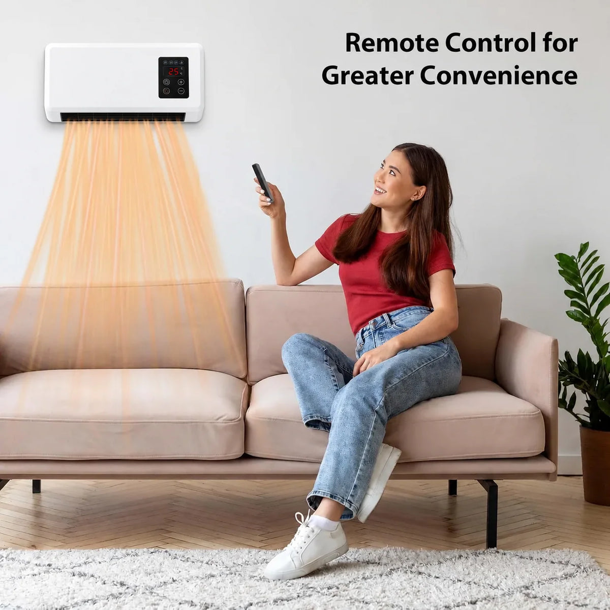 Black Friday Early Bird Deals-Wall-Mounted Space Heater with Thermostat and Remote Control