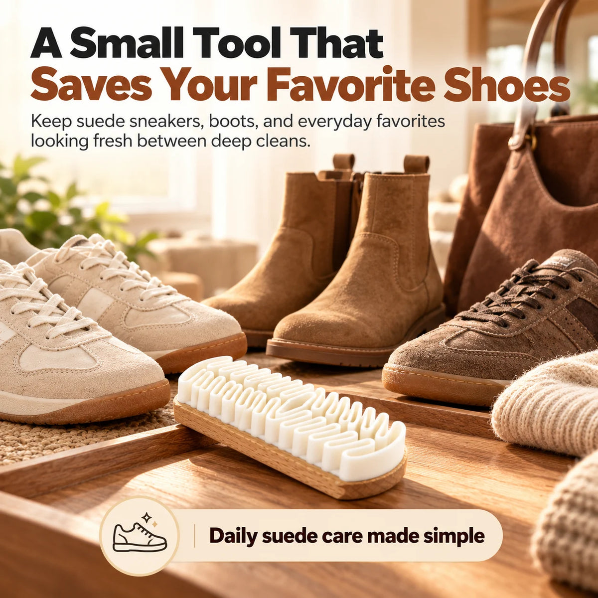 🎁 Buy 1, Get 1 FREE (Free Cleaner)👟 Suede Shoe Cleaning Brush for Everyday Dirt