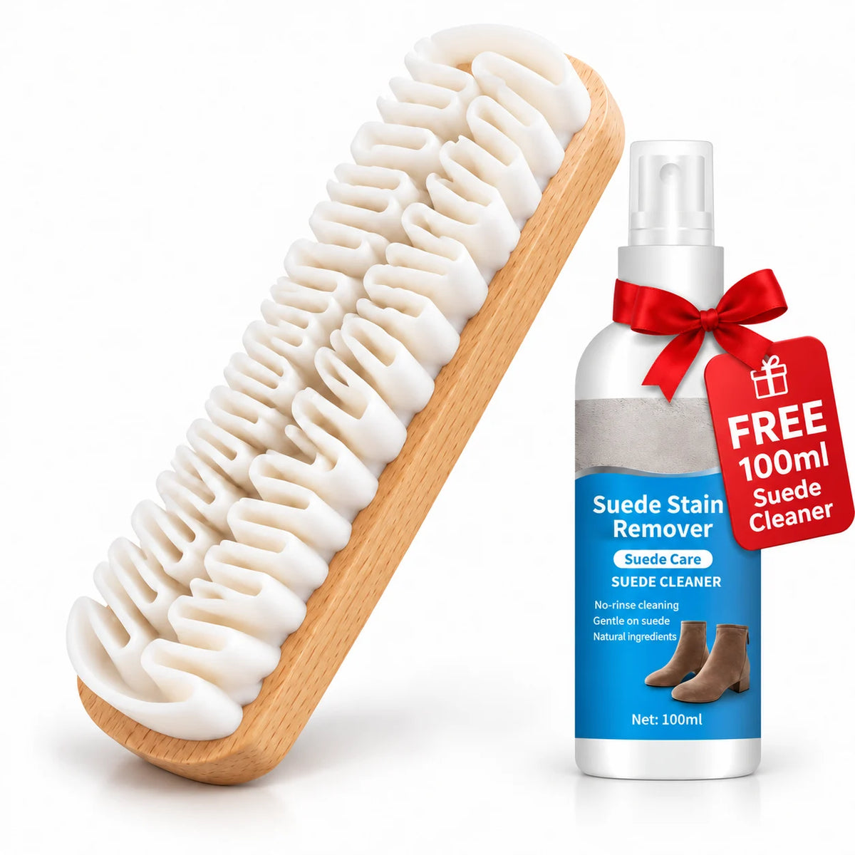 🎁 Buy 1, Get 1 FREE (Free Cleaner)👟 Suede Shoe Cleaning Brush for Everyday Dirt