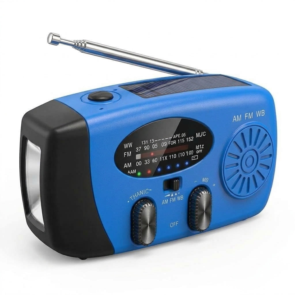Multifunctional Portable Solar Emergency Radio – Power Bank, Hand Crank & Weather Alert for Outdoor & Crisis Preparedness