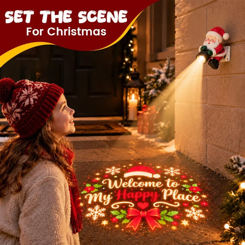 🎅 Santa Christmas Welcome Projector – Magical Holiday Doorway Light ✨