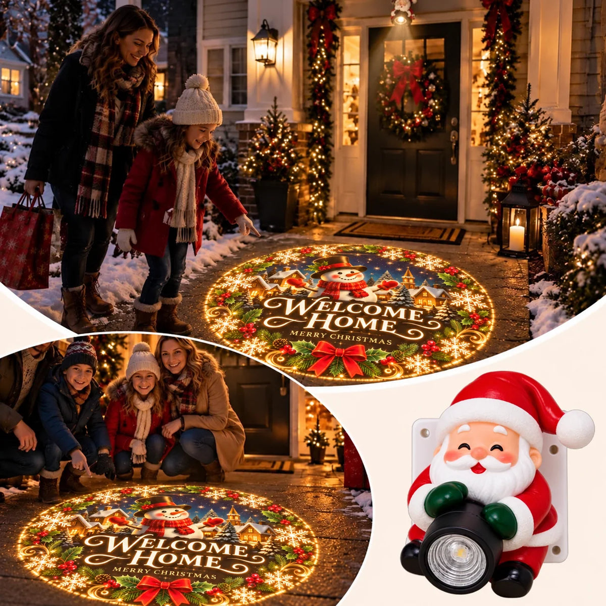🎅 Santa Christmas Welcome Projector – Magical Holiday Doorway Light ✨