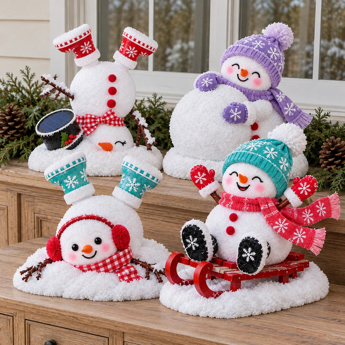 ☃️ Adorable Light-Up Snowmen | 4 Cute Christmas Garden Style