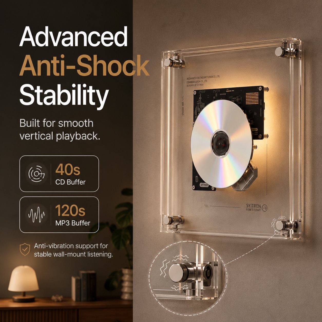🖼️ Wall-Mounted Transparent CD Player