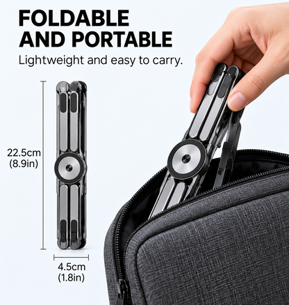 Foldable Magnetic Stand for Phone, Tablet & Laptop – Adjustable Aluminum Design