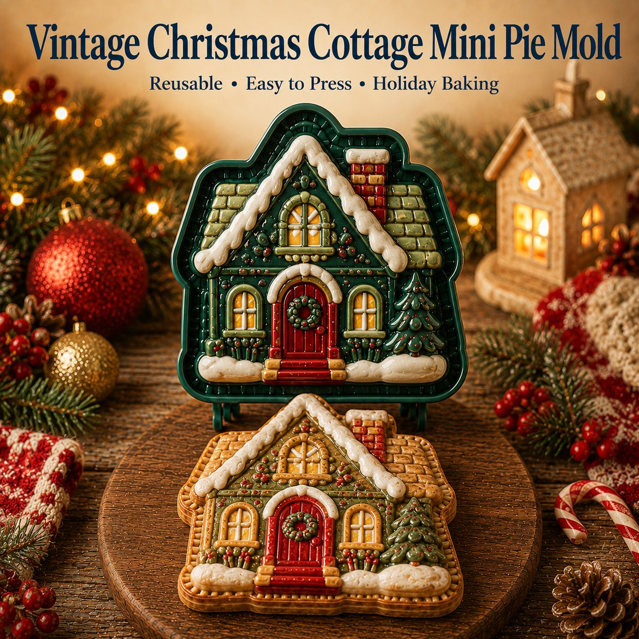 🏅Best Seller 🎄 9-Design Christmas Mini Pie Mold Collection 🥧✨