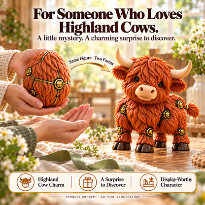 🐮 2-in-1 Transforming Highland Cow Egg – Mechanical Animal Figure