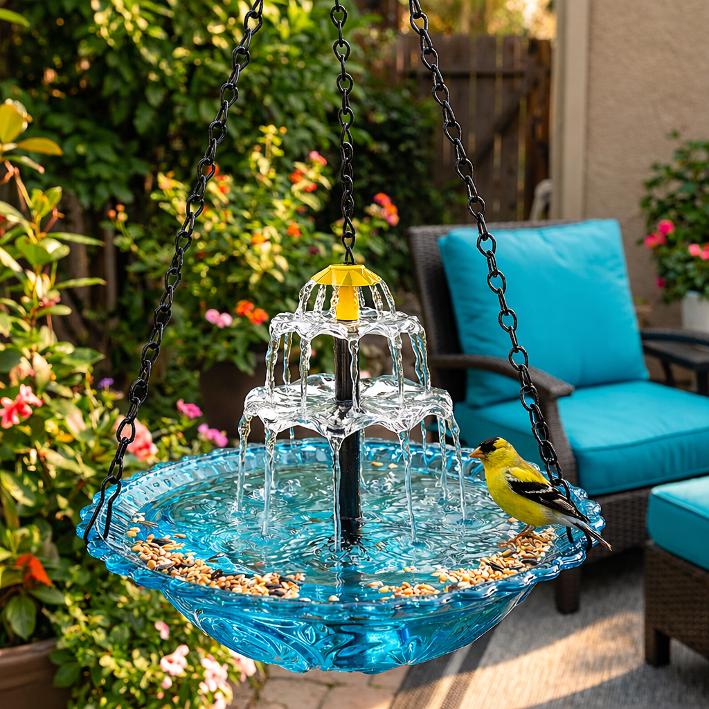 ⏰️Last Day Promotion ⚡️ Flash Sale 🎁 Solar Cascade Hanging Bird Bath Fountain