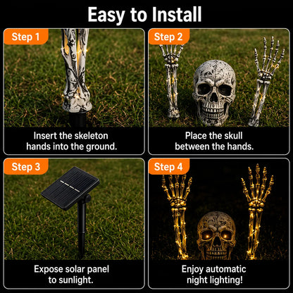👻 Halloween Solar Skull & Skeleton Hands – The Creepiest Yard Decoration of 2026