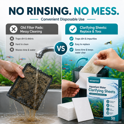 🐠 BUY 1 GET 1 FREE! ✨ AQUARIUM CLARIFYING SHEETS - Crystal Clear Water in 24 Hours, Removes Odors and Impurities, Safe for All Fish and Plants 🌿🔮