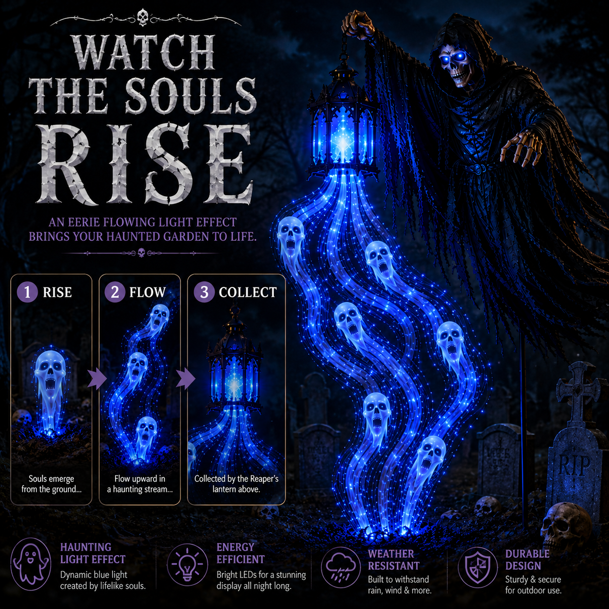 🎁Today 50% OFF🎁💀Halloween Soul Harvester Animated Garden Light