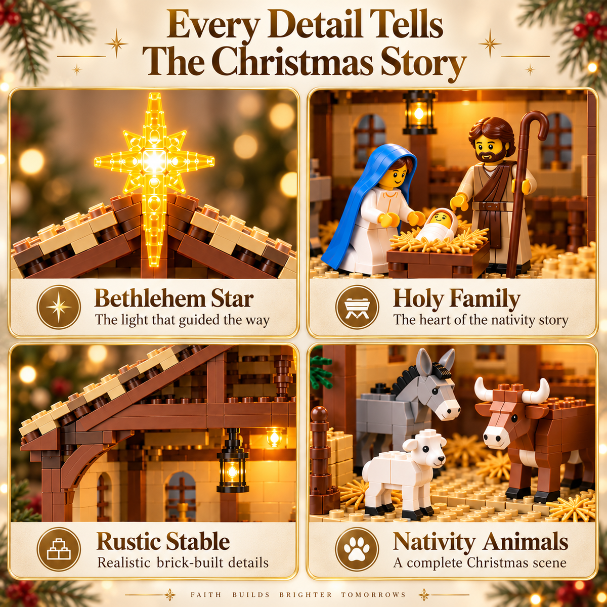 🔥Build The Christmas Story - Nativity Scene Building Block Set