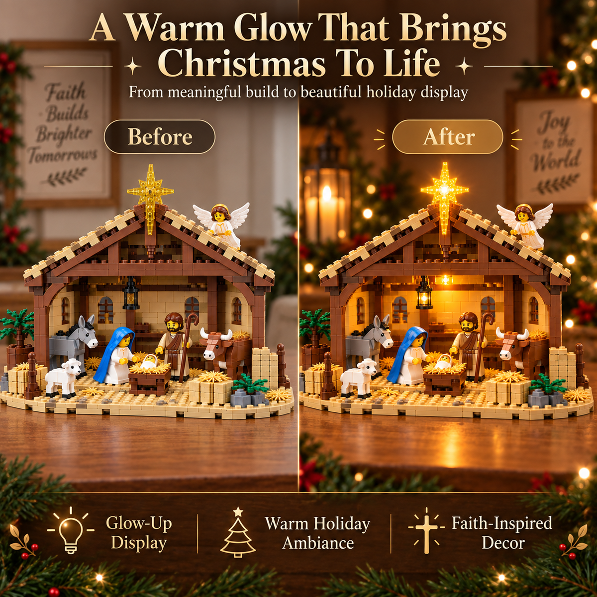 🔥Build The Christmas Story - Nativity Scene Building Block Set