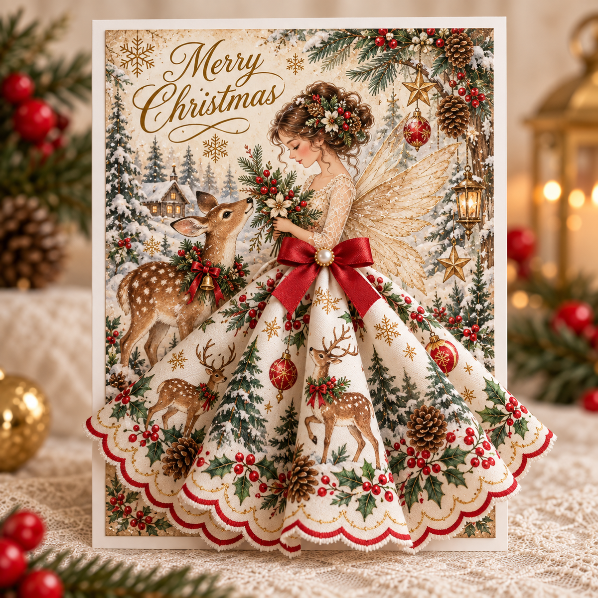 3D Christmas Angel Greeting Card