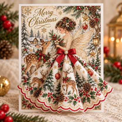 3D Christmas Angel Greeting Card