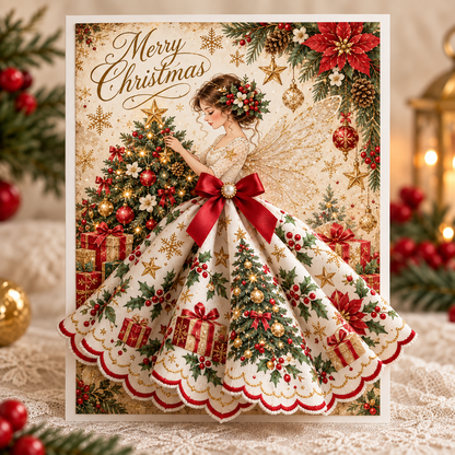 3D Christmas Angel Greeting Card