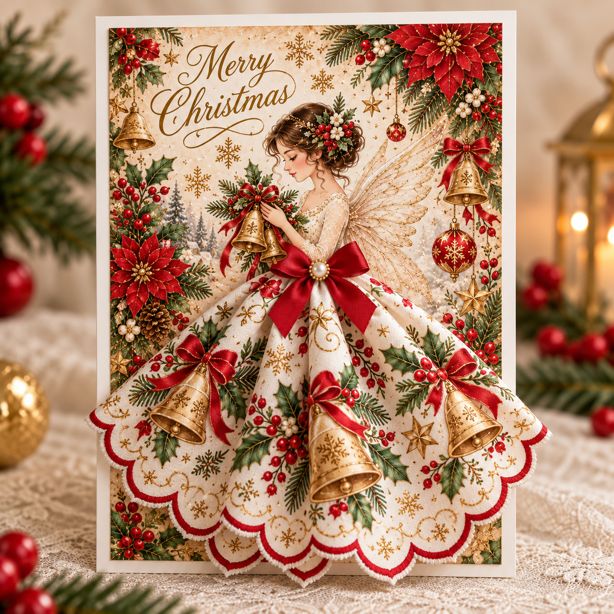 3D Christmas Angel Greeting Card