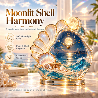 🌊 Coastal Glow Ocean Wave Sculpture – Crystal-Look Decorative Clock Collection