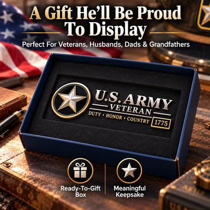 🎖️ 3D Veteran Vehicle Emblem – Military Tribute Badge for Trucks & SUVs