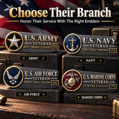 🎖️ 3D Veteran Vehicle Emblem – Military Tribute Badge for Trucks & SUVs