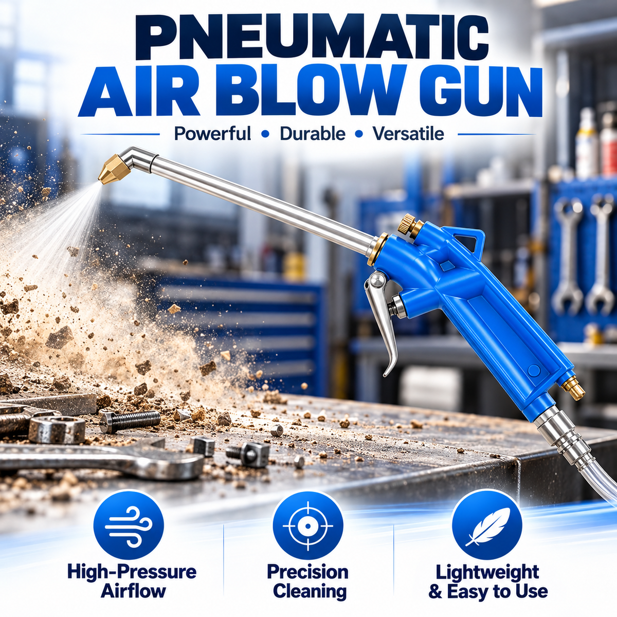 Pneumatic Air Blow Gun – Extended Nozzle Cleaning Tool