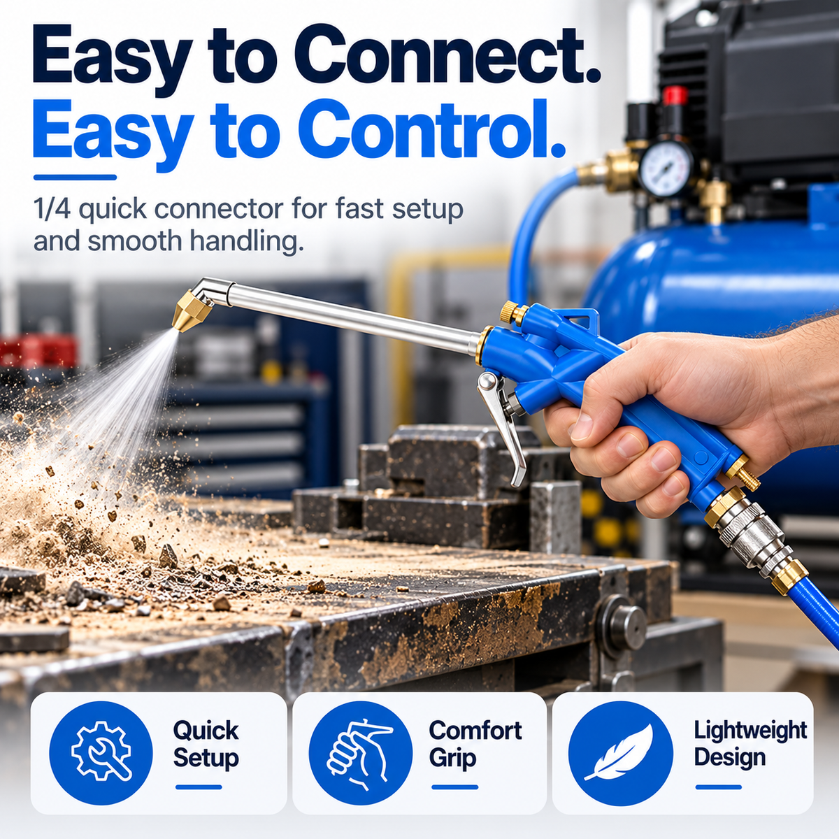 Pneumatic Air Blow Gun – Extended Nozzle Cleaning Tool