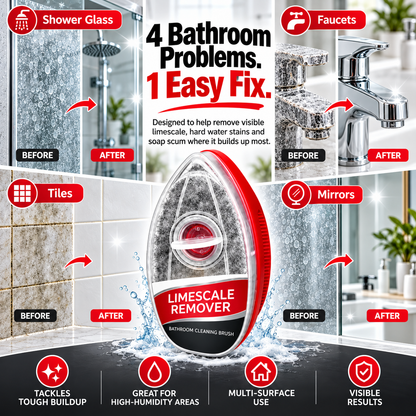 FGORRE Refillable Bathroom Cleaning Brush | Limescale & Soap Scum Scrubber