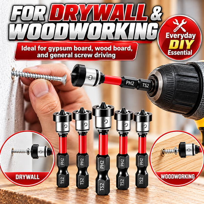 🔩5pcs Drywall Bit Attachment , PH2 Magnetic Drywall Screwdriver Bits