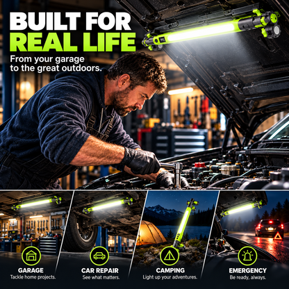 🔦 Rechargeable Magnetic LED Work Light – 360° Rotating Hands-Free Flashlight