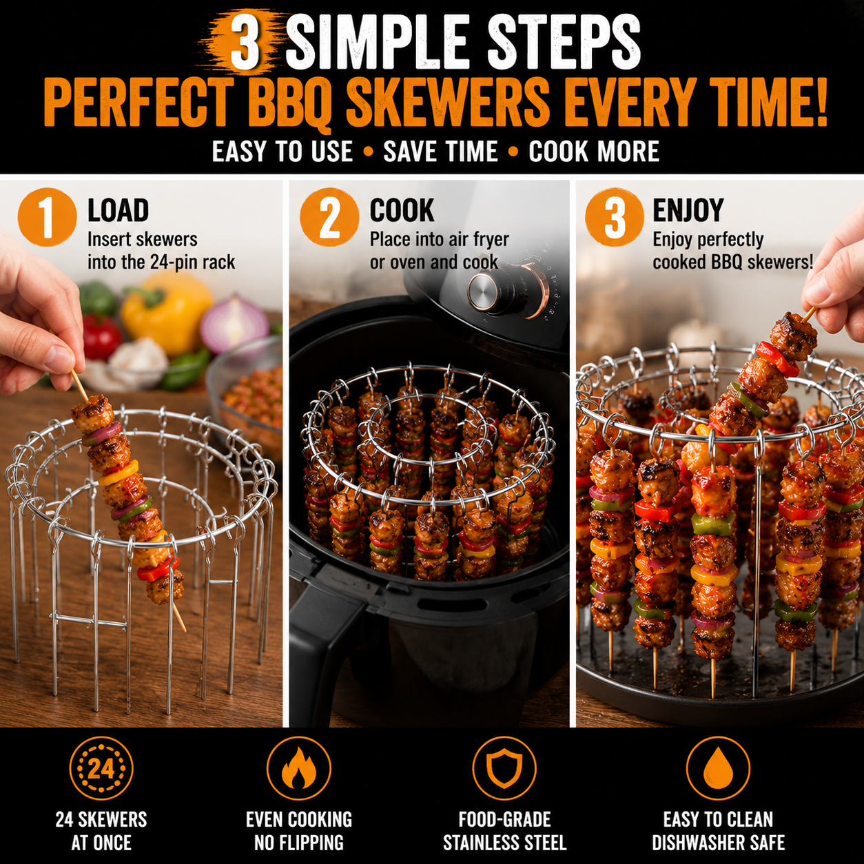 🥩Vertical barbecue grill for grilling skewers.🍤