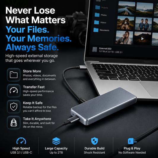 LAST DAY 50% OFF-Portable External SSD – Protect Your Photos, Videos & Important Files