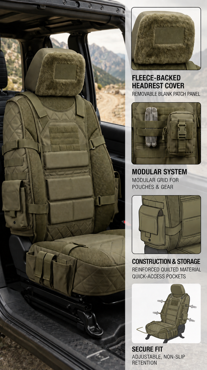 HOT SALE🚙Rugged Truck Seat Cover – Tactical Storage, Seat Protection & All‑Day Comfort