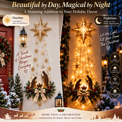 🏅Best Seller✝️ Bethlehem Star of Faith – Lighted Nativity Wall Decor✨