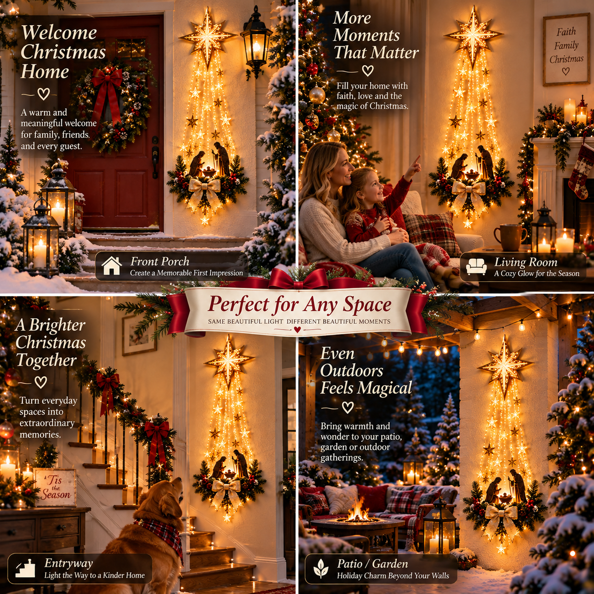 🏅Best Seller✝️ Bethlehem Star of Faith – Lighted Nativity Wall Decor✨