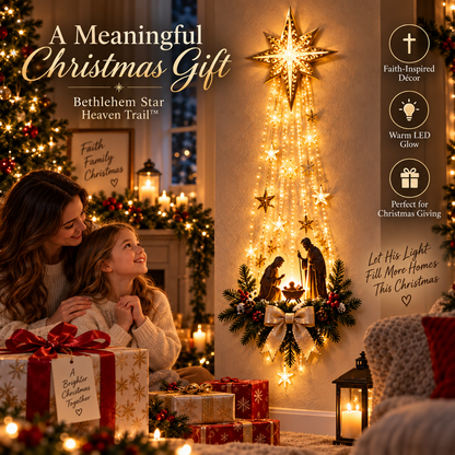 🏅Best Seller✝️ Bethlehem Star of Faith – Lighted Nativity Wall Decor✨