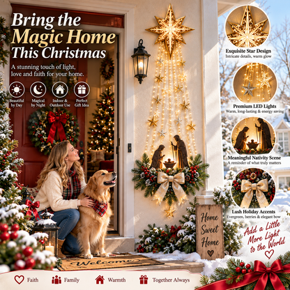 🏅Best Seller✝️ Bethlehem Star of Faith – Lighted Nativity Wall Decor✨