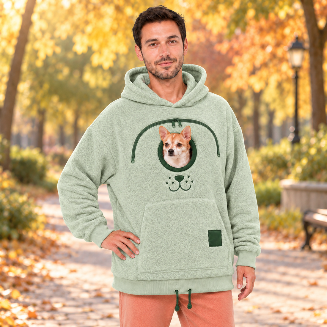 🏅2026 Hot Sale 🐕 Cozy Fleece Pet BondingPouch Hoodie - Warm &Supportive Small Pet CarrierClothing