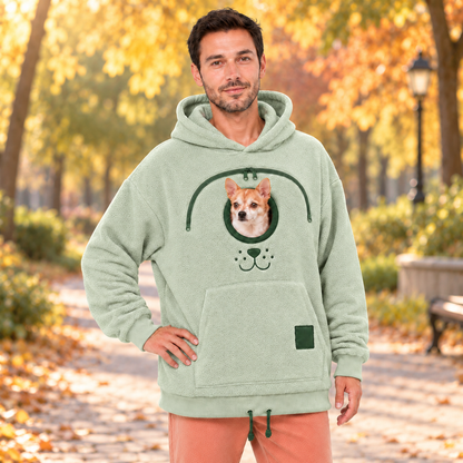 🏅2026 Hot Sale 🐕 Cozy Fleece Pet BondingPouch Hoodie - Warm &Supportive Small Pet CarrierClothing