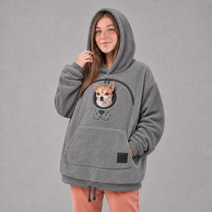 🏅2026 Hot Sale 🐕 Cozy Fleece Pet BondingPouch Hoodie - Warm &Supportive Small Pet CarrierClothing