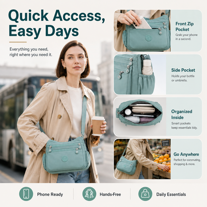 🏅 Best Seller🎒 Multi-Pocket Campus Nylon Crossbody Bag