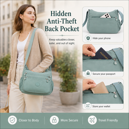 🏅 Best Seller🎒 Multi-Pocket Campus Nylon Crossbody Bag