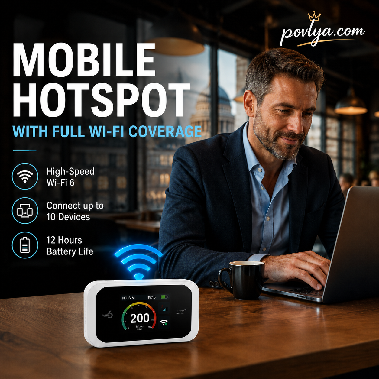 2026 HOT SALE🔥50K+ SOLD! 50% OFF!🌍Mobile Hotspot – Portable WiFi, full coverage anywhere. No contract, no setup. Stay connected on the go!