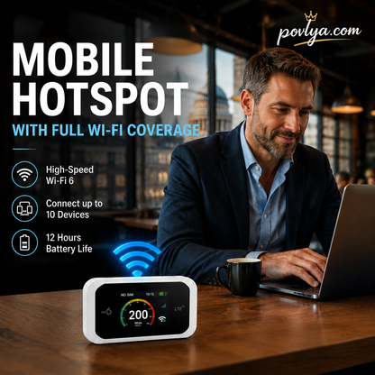 2026 HOT SALE🔥50K+ SOLD! 50% OFF!🌍Mobile Hotspot – Portable WiFi, full coverage anywhere. No contract, no setup. Stay connected on the go!