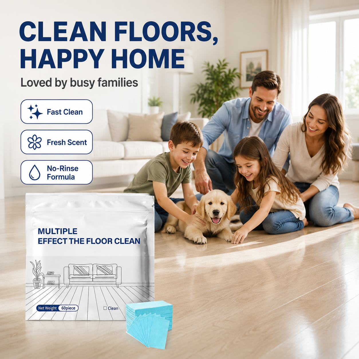 🔥LAST DAY 40% OFF⏰Multi-Effect Floor Cleaning Tablets, Fast Dissolving, No-Rinse Formula for Hardwood, Tile & All Floor Types