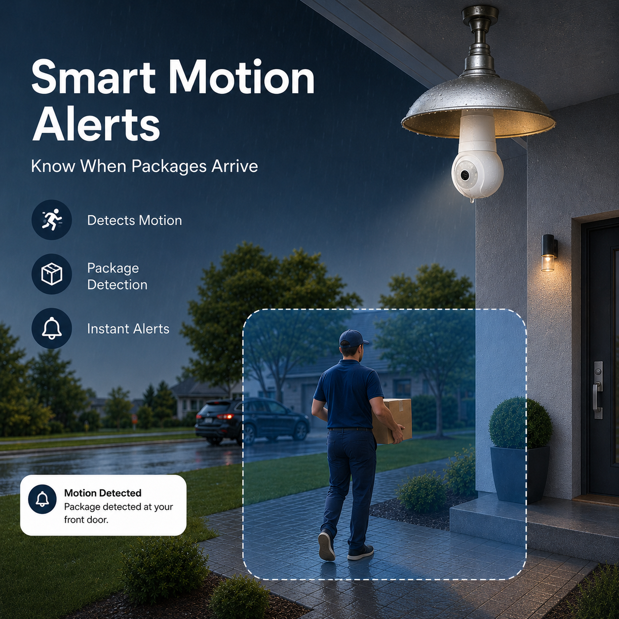 🚨 2K Light Bulb Security Camera – Wireless 360° Home Surveillance System with Night Vision & Two-Way Audio