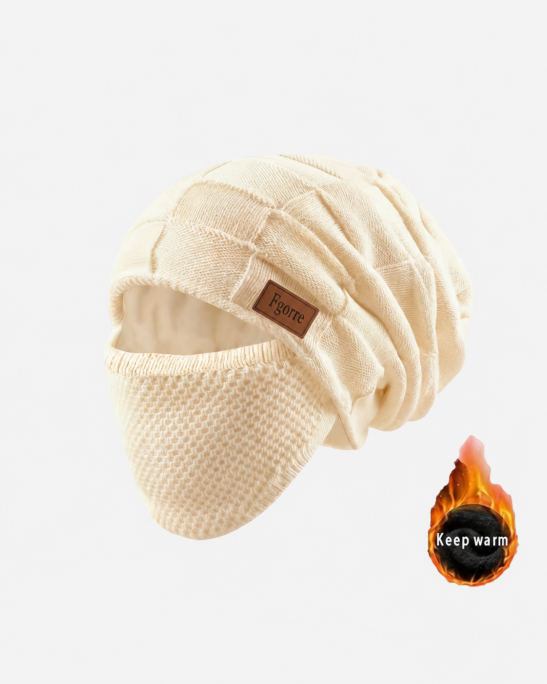 Fgorre Warm Knitted Hat & Face Cover – Lightweight Winter Comfort